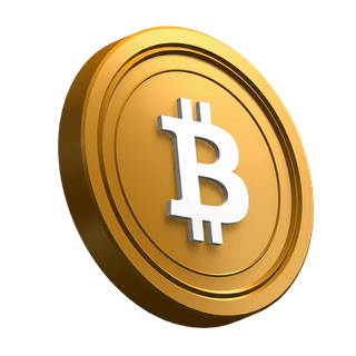 Hero section design with a tilted Bitcoin (BTC) coin